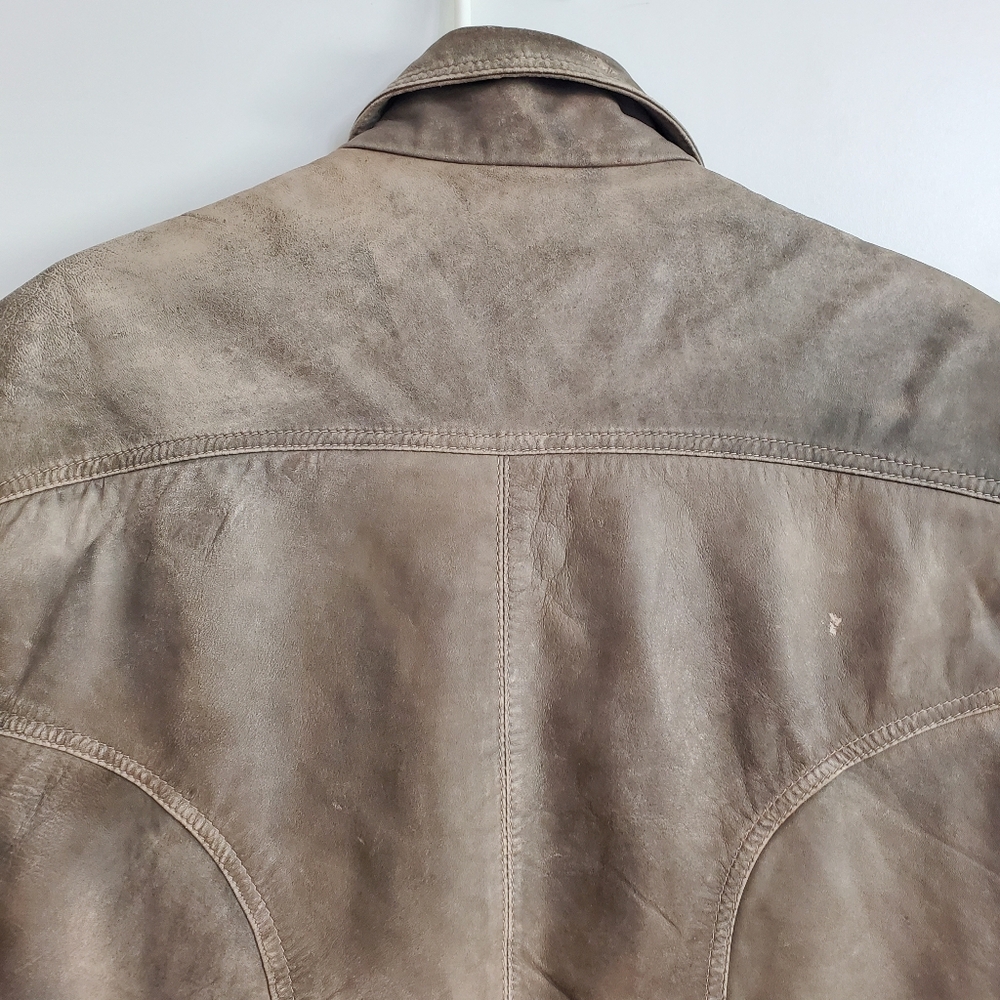 Vintage Canada Leather Men’s Tan Vest S-Medium - Picture 9 of 14